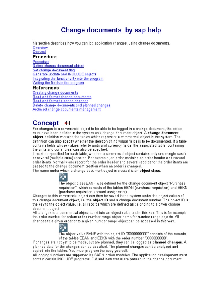 SAP Change Document Management Guide | PDF | Subroutine | Computer Program