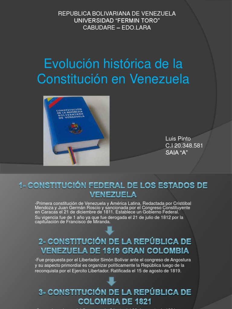 Constituciones de Venezuela PDF Venezuela Formas de gobierno