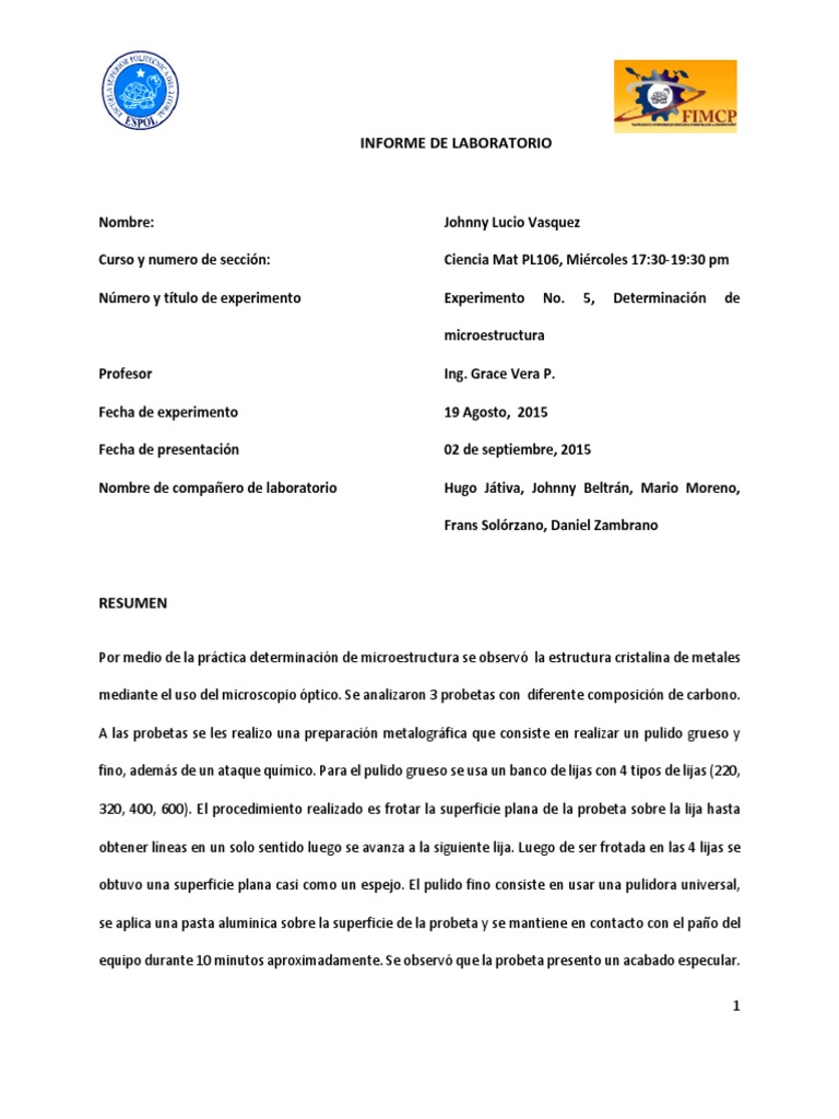 Determinación de Microestructura en Aceros | PDF | Acero | Rieles