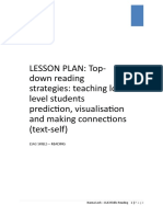 Lesson Plan: Top-Down Reading Strategies: Teaching Low - Level Students Prediction, Visualisation and Making Connections (Text-Self)
