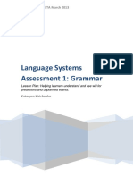 Language Systems Assessment 1: Grammar: The Distance DELTA March 2013