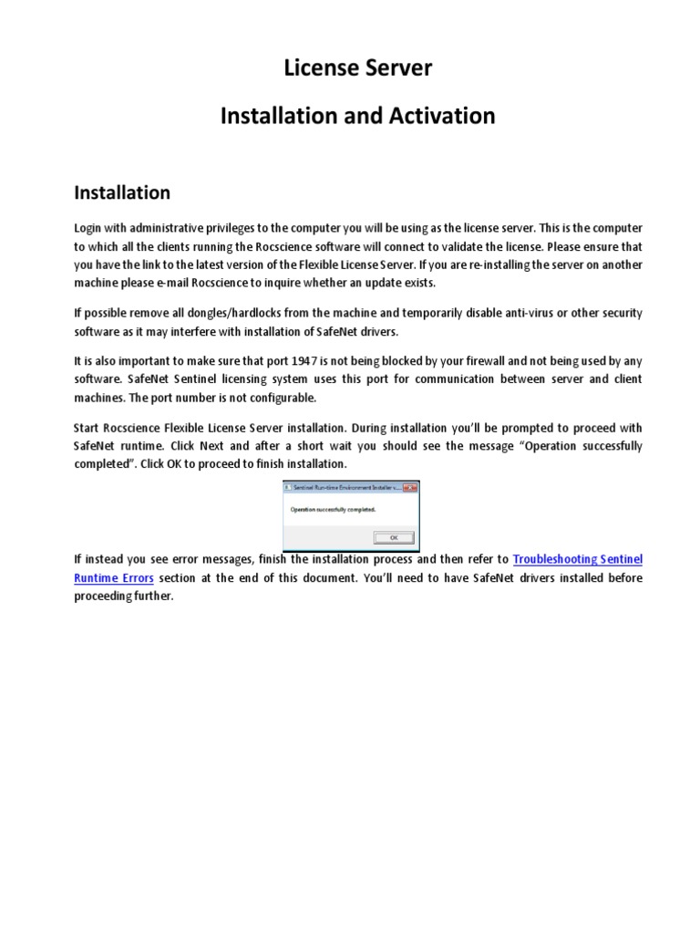Rocscience License Server Setup Guide | PDF | Screenshot | Computing ...