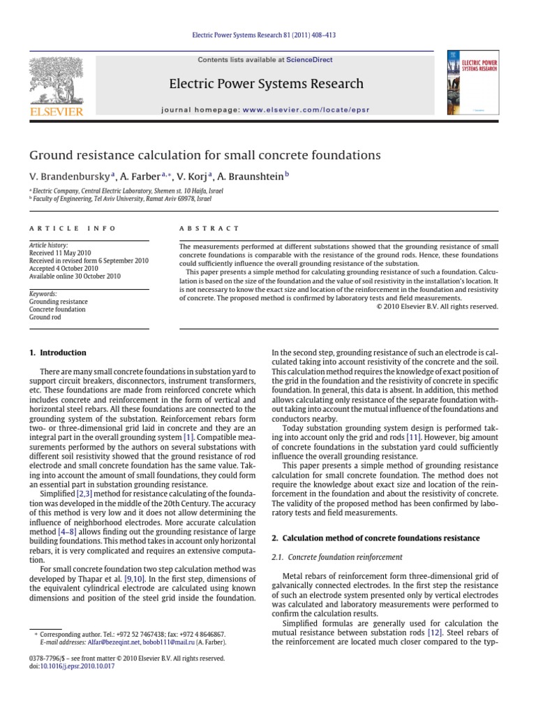 Ground Resistance Calculation For Small Concrete Foundations | PDF ...