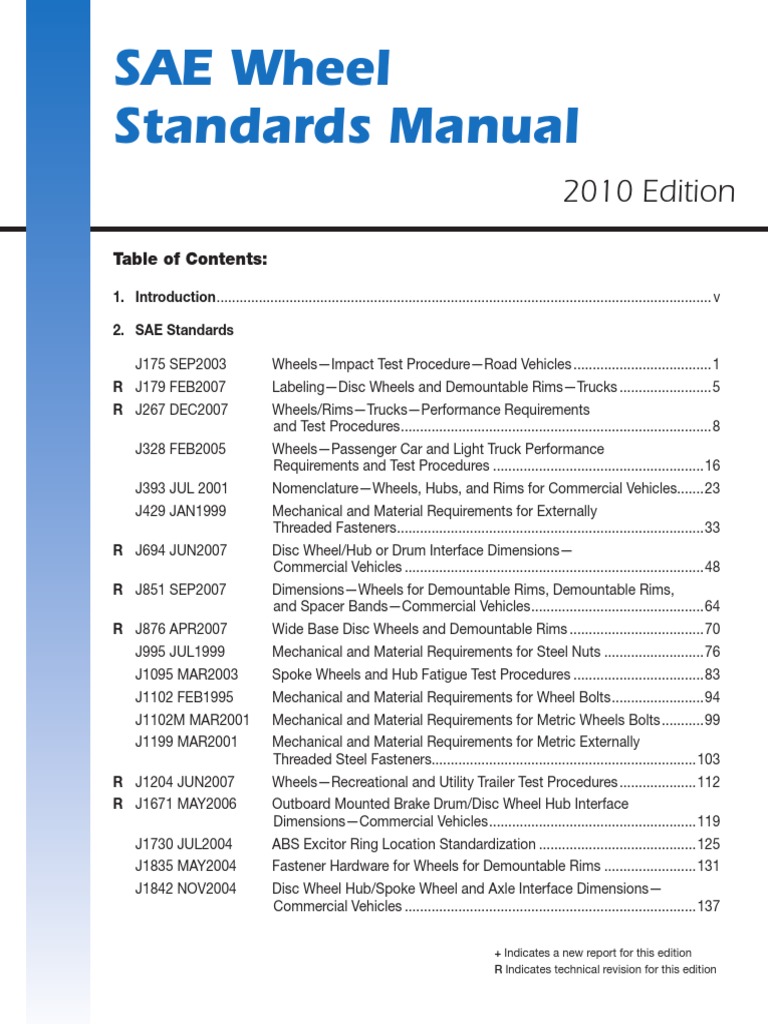 SAE Standard List PDF Wheel Truck