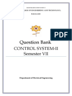 Question Bank: Control System-Ii Semester VII
