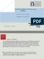 Family Educational Rights and Privacy Act (Ferpa) : JULY18-22, 2011