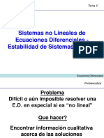 Sistemas No Lineales de Ecuaciones Diferenciales - Estabilidad de Sistemas de EDO