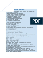 Ejemplos de Variantes Dialectales Variaciones Linguisticas