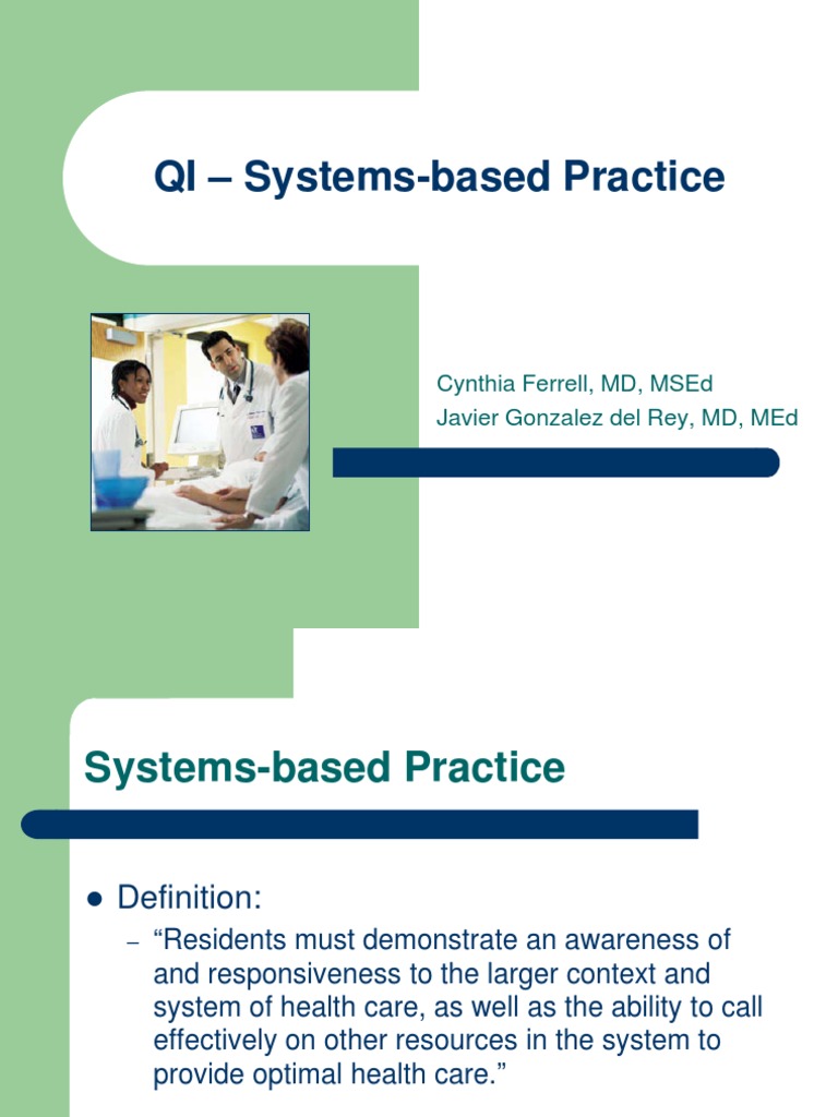 Systems-Based Practice in Residency Training | PDF | Patient Safety ...