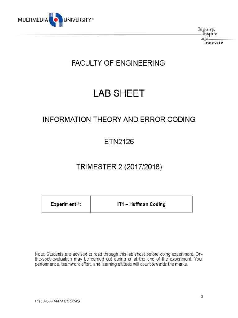 Huffman Coding Lab for ETN2126 | PDF | Code | Matlab