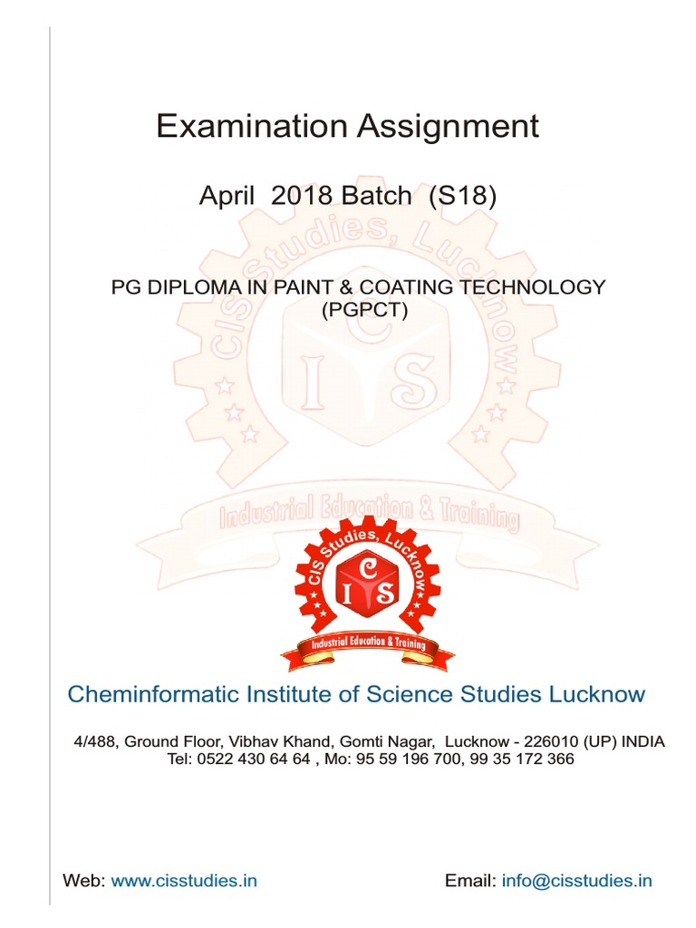 Paint Technology Diploma Course Assignment | PDF | Polymerization | Cheque