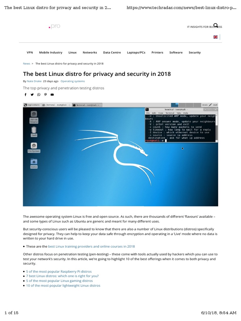 Best Privacy and Security Linux Distros 2018 | PDF | Linux Distribution ...