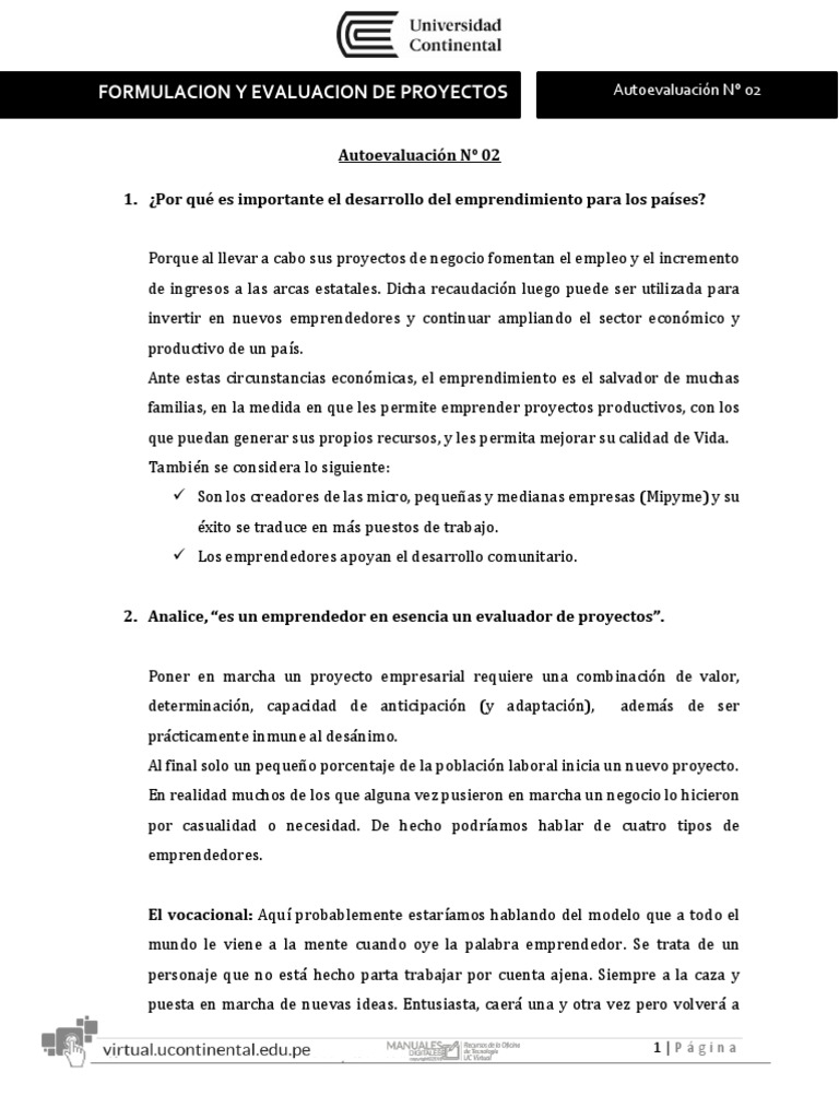 Autoevaluación para Emprendedores | PDF | Innovación | Creatividad