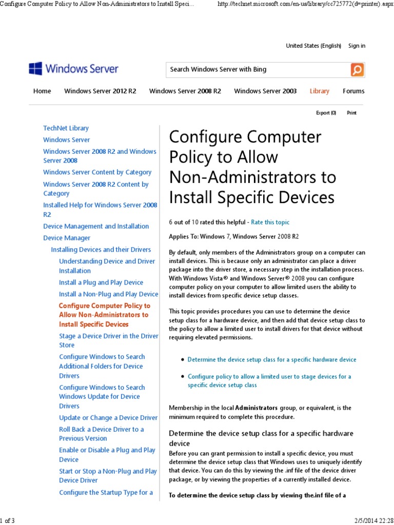Configure Computer Policy To Allow Non-Administrators To Install ...