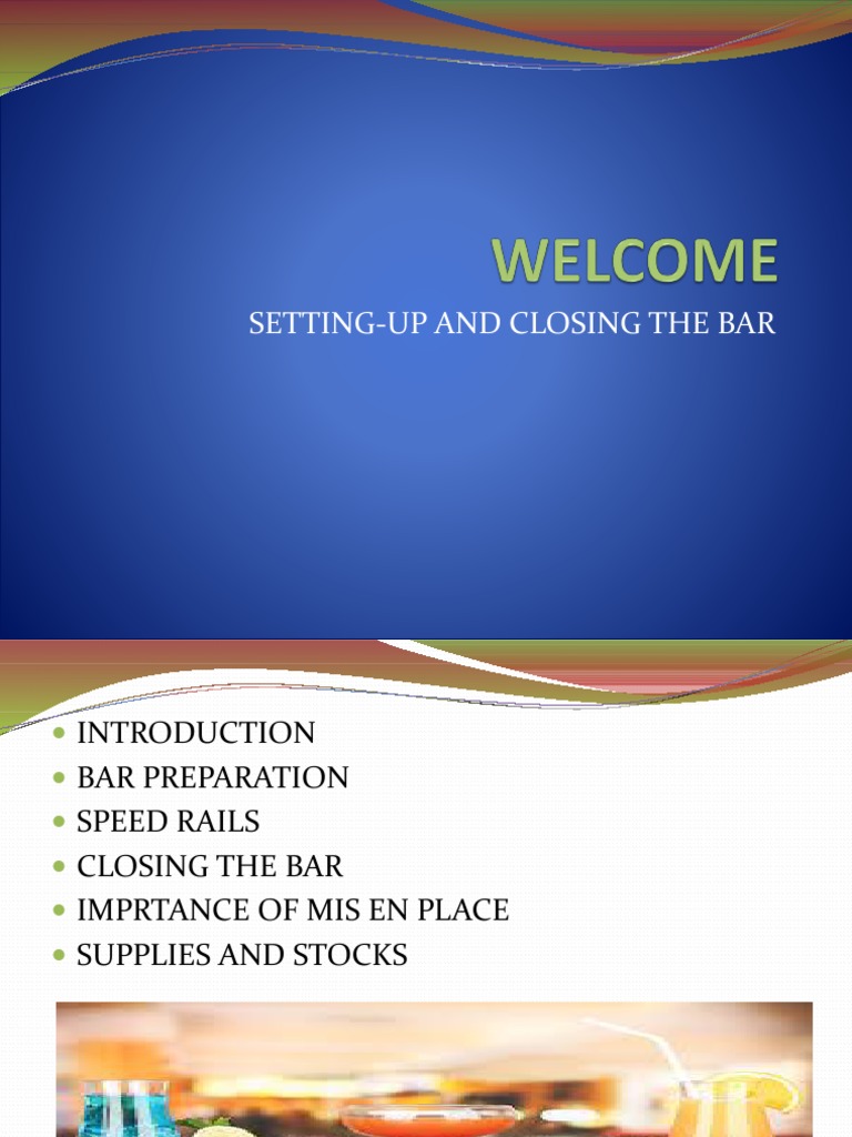 SettingUp and Closing The Bar PDF Bar Drink
