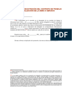 Comunicación de Extinción Del Contrato de Trabajo Por Finalización de La Obra o Servicio