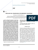 Best Clinical Practice: Red Blood Cell Transfusion in The Emergency Department