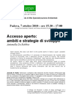 Seminario: Open Access. Ambiti e Strategie Di Sviluppo