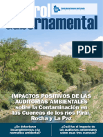 Impactos positivos de auditorías ambientales en ríos Piraí, Rocha y La Paz