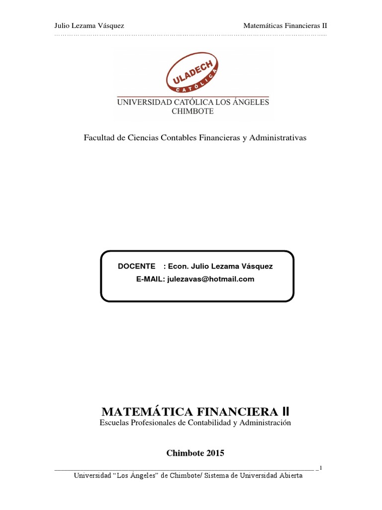 Matemáticas Financieras II: Fundamentos y Aplicaciones | PDF | Finanzas ...
