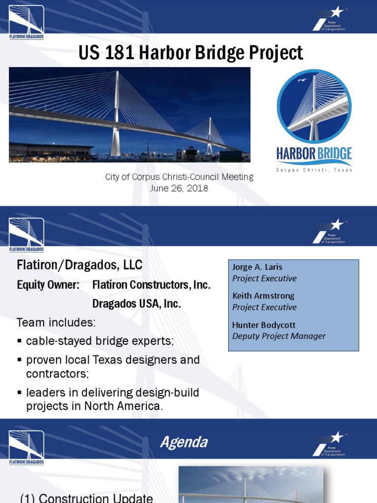 FlatironDragados Presentation On New Harbor Bridge Project, June 26, 2018 PDF Bridge Deep