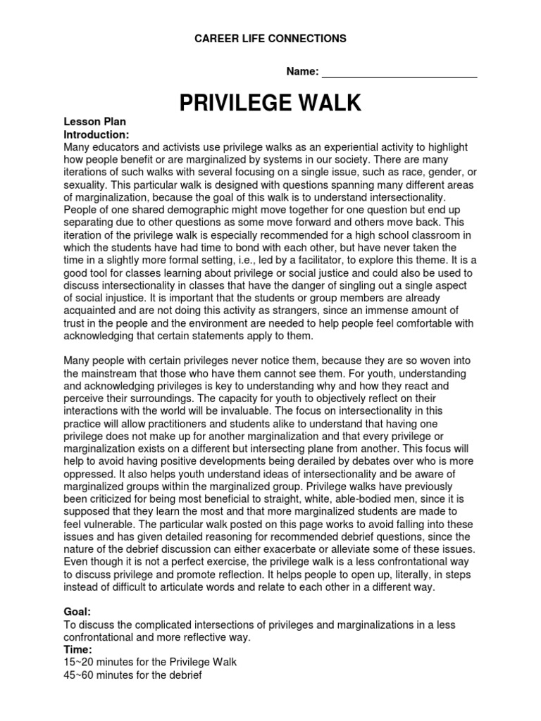 Understanding Priviledge CLC 11 | PDF | Intersectionality | Social ...