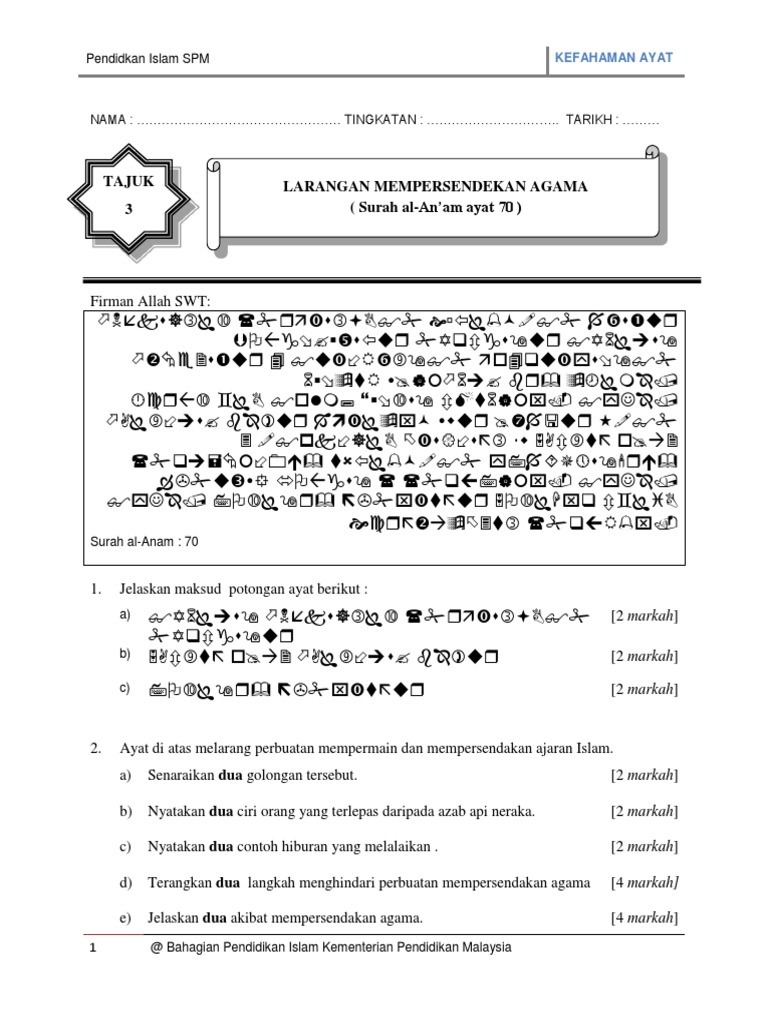 T4 3 Larangan Mempersendekan Agama Pdf
