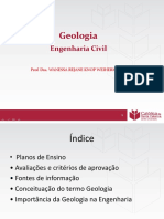 Apresentação Da Disciplina e A Importânica Da Geologia para Eng. Civil