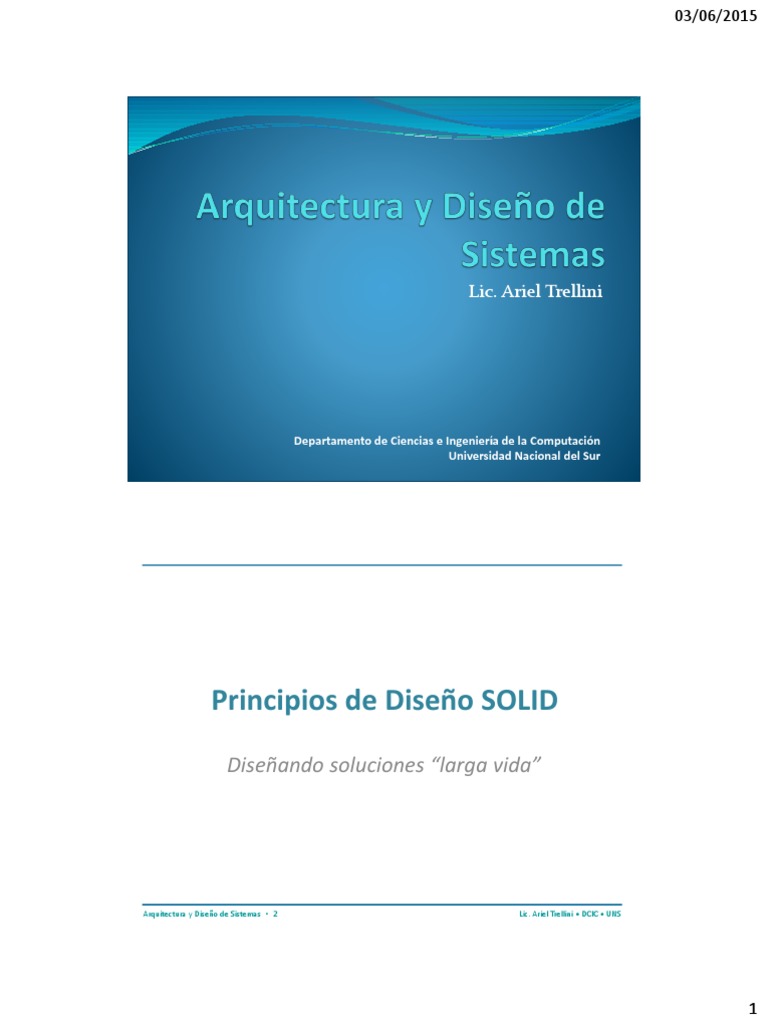 Principios SOLID | PDF | Ingeniería de software | Software