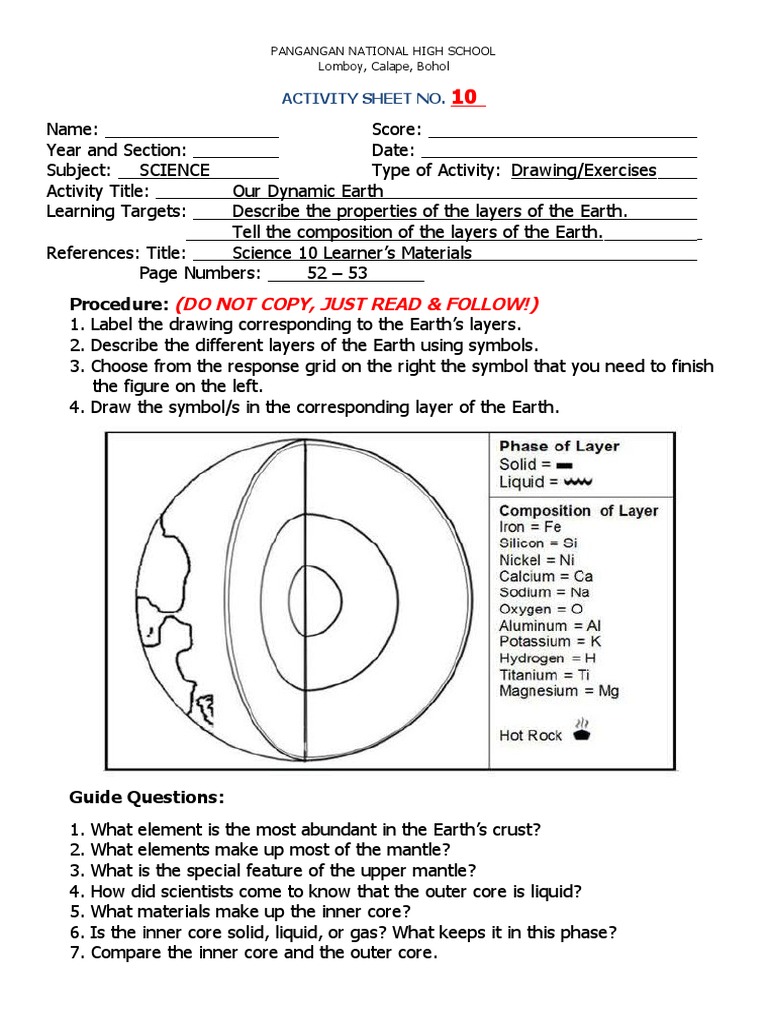 phd science worksheets