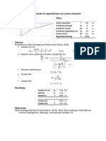 Cálculo capacidad cuneta compuesta  caracteres