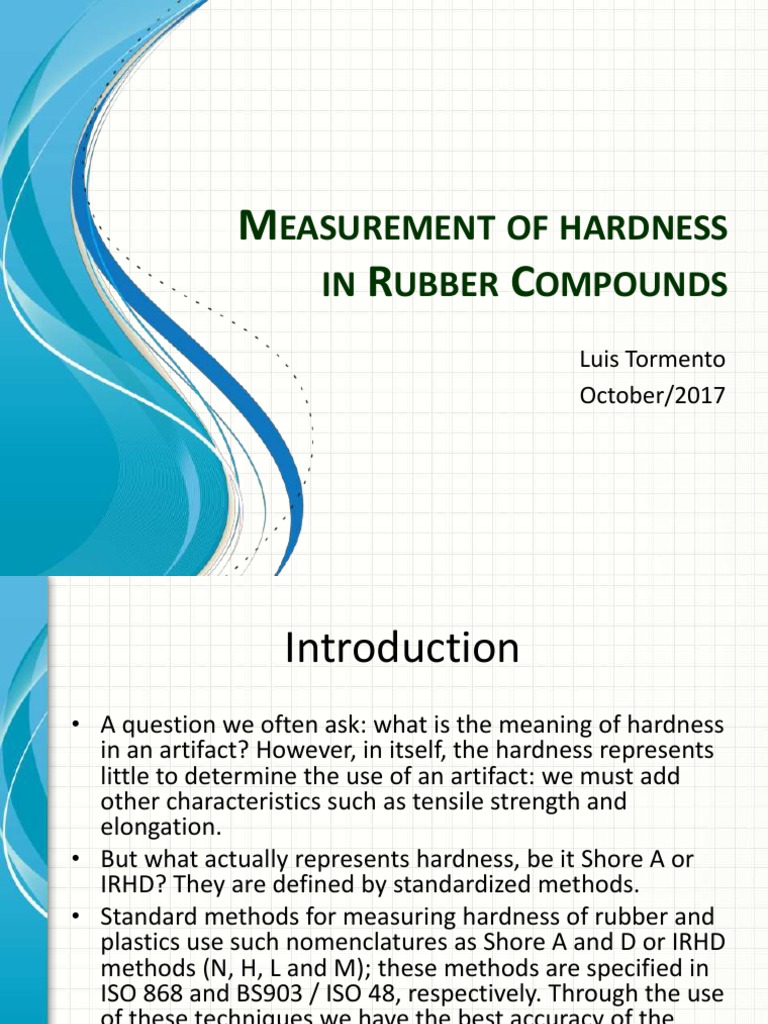 Measurement of Hardness of Rubber Compounds PDF Hardness