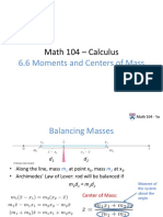 Math 104 - Calculus: 6.6 Moments and Centers of Mass