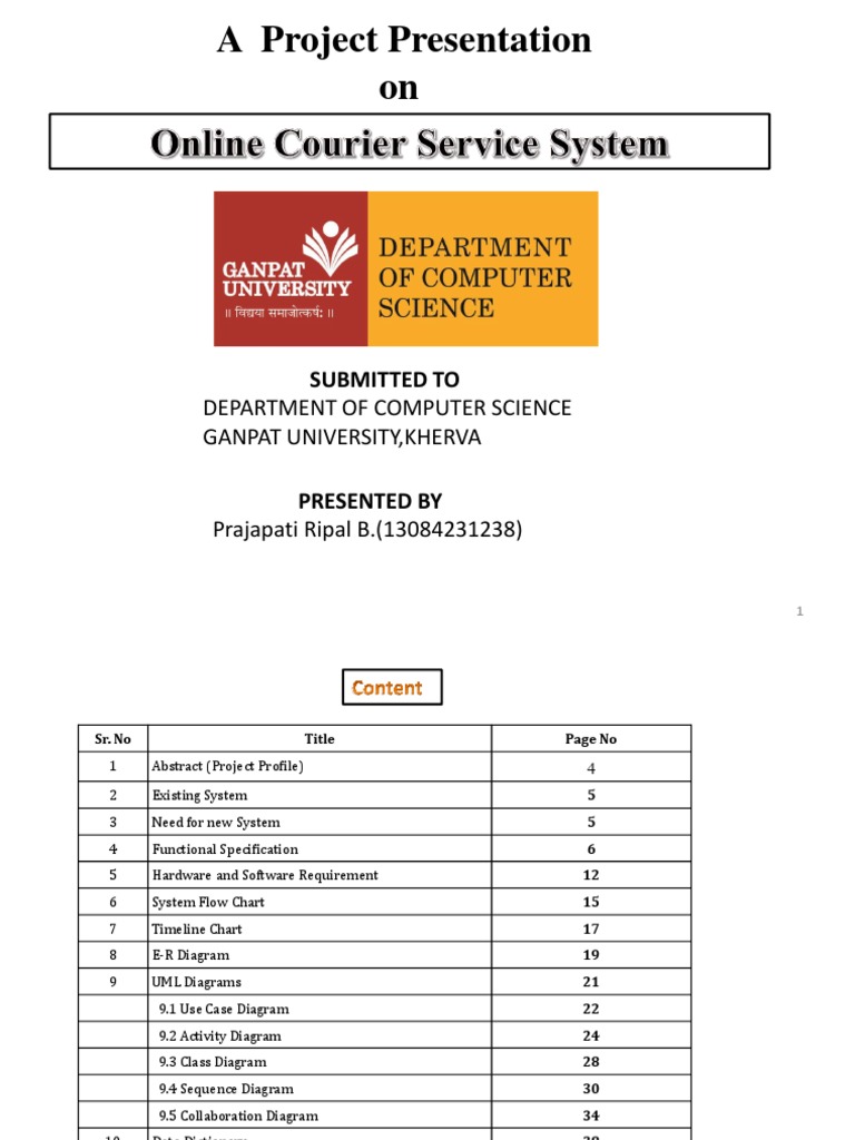 Online Courier Service System Project | PDF | Information Technology ...