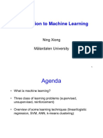 Introduction To Machine Learning: Ning Xiong Mälardalen University