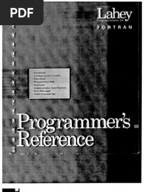 Lahey Fortran Program Reference Manual Pdf