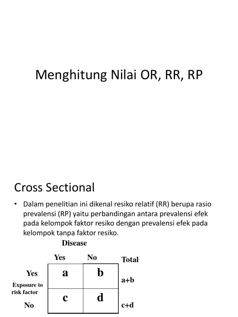 Menghitung OR dan RR dalam Epidemiologi | PDF