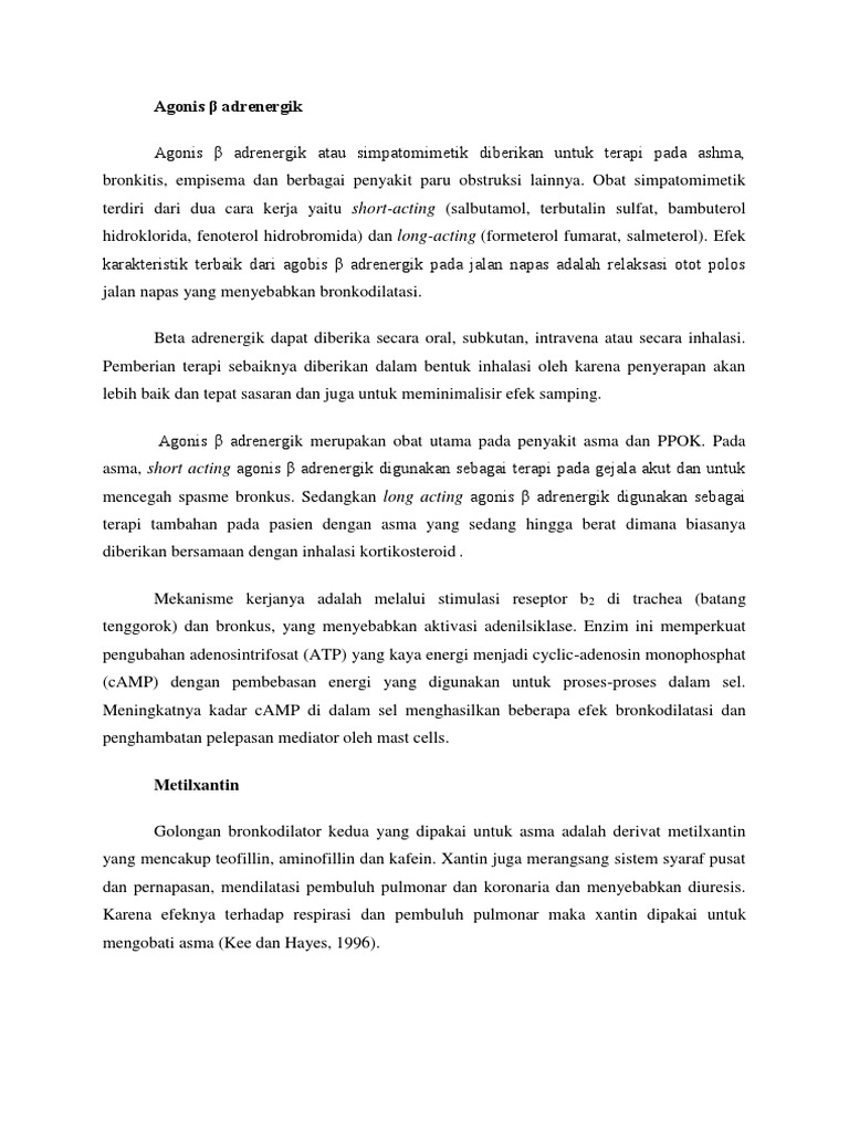 Agonis Beta Adrenergik untuk Asma | PDF | Kesehatan Holistik