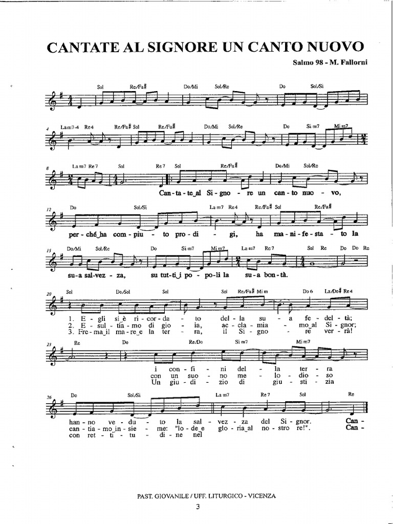 Cantate Al Signore Un Canto Nuovo (Fallorni) B_REnd080 G1ma1