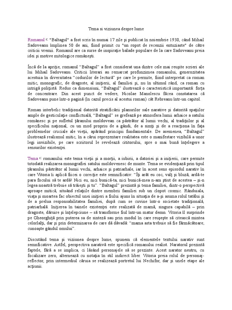 239811084 Tema Si Viziunea Despre Lume Baltagul