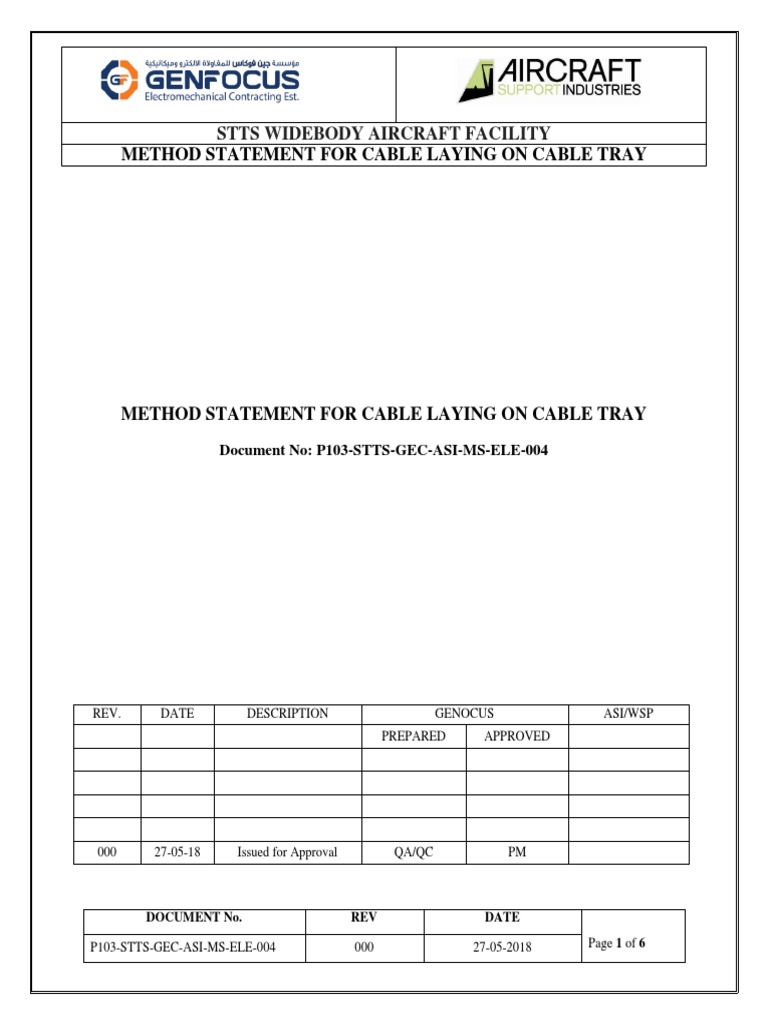 Cable Laying Method Statement | PDF | Coaxial Cable | Rope