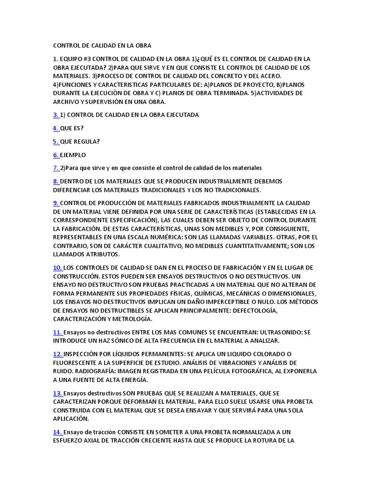 Control de Calidad en Obras de Construcción | PDF | Hormigón | Acero