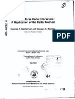 Learning Morse Code Characters: A Replication of The Keller Method