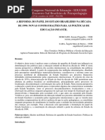 A Reforma Do Papel Do Estado Brasileiro