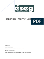 Report On Theory of Constraints: Prepared by