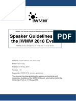 IWMW 2018: Speaker Guidelines (V 1.0)