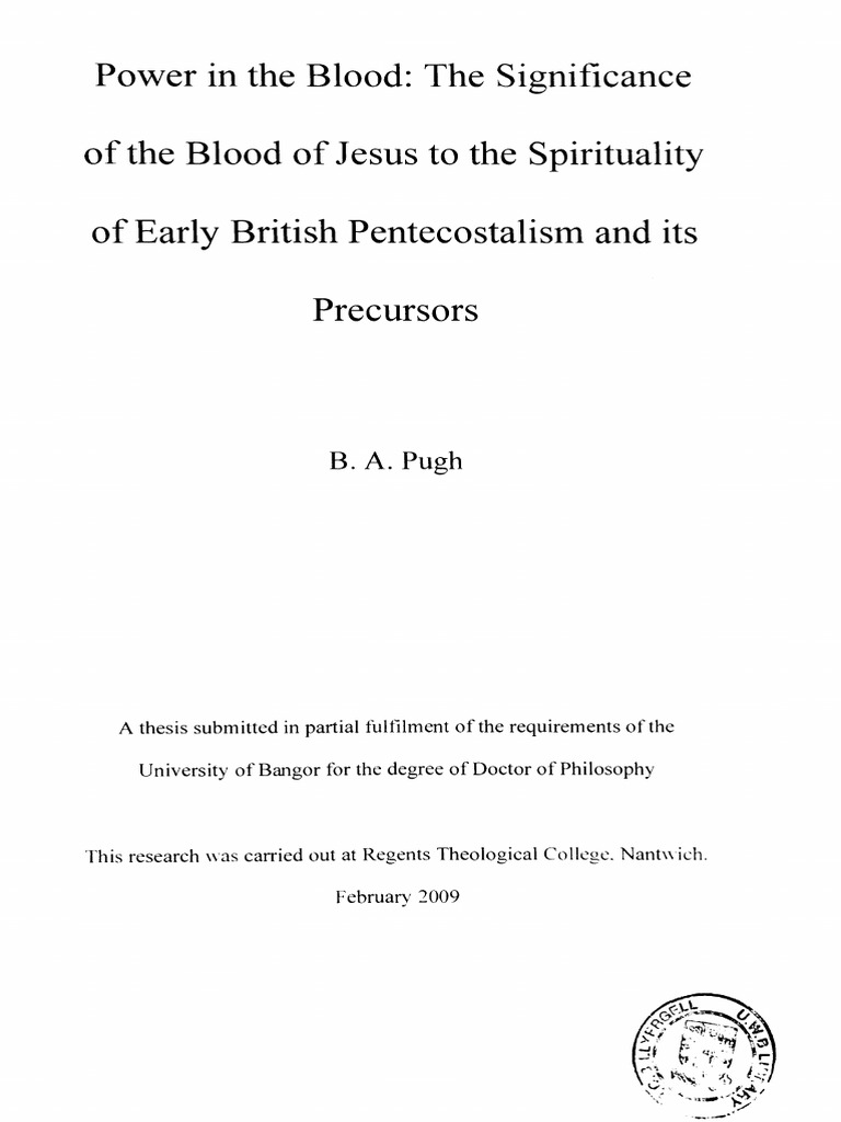 Blood Of Chrtist Pentecostalism Atonement In Christianity