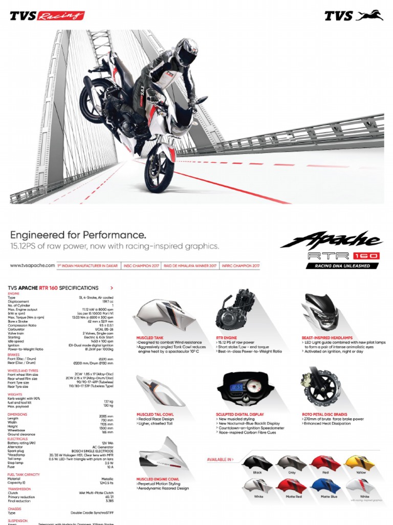 Apache Rtr 160 Leaflet 2018 Pdf