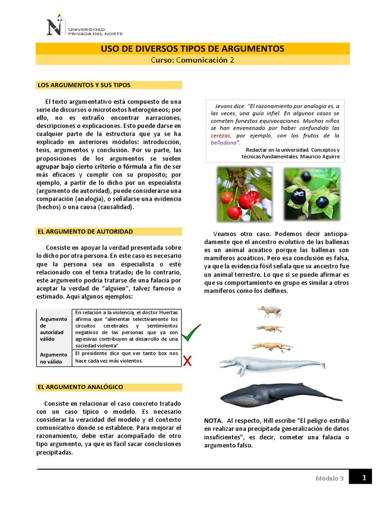 Lectura Uso de Diversos Tipos de Argumentos (1