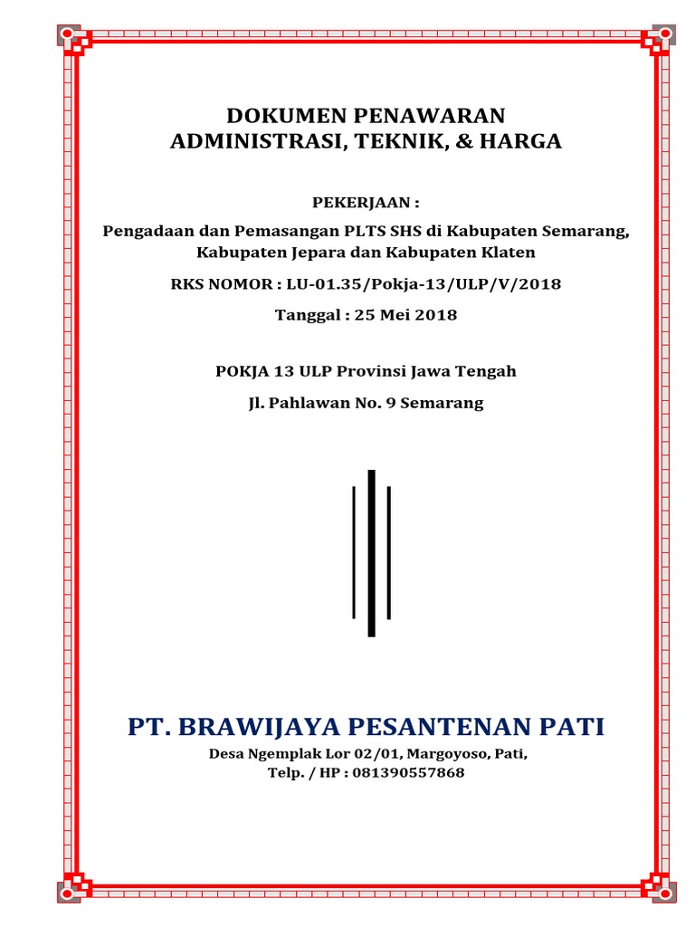 Dokumen Penawaran Tender PLTS SHS | PDF